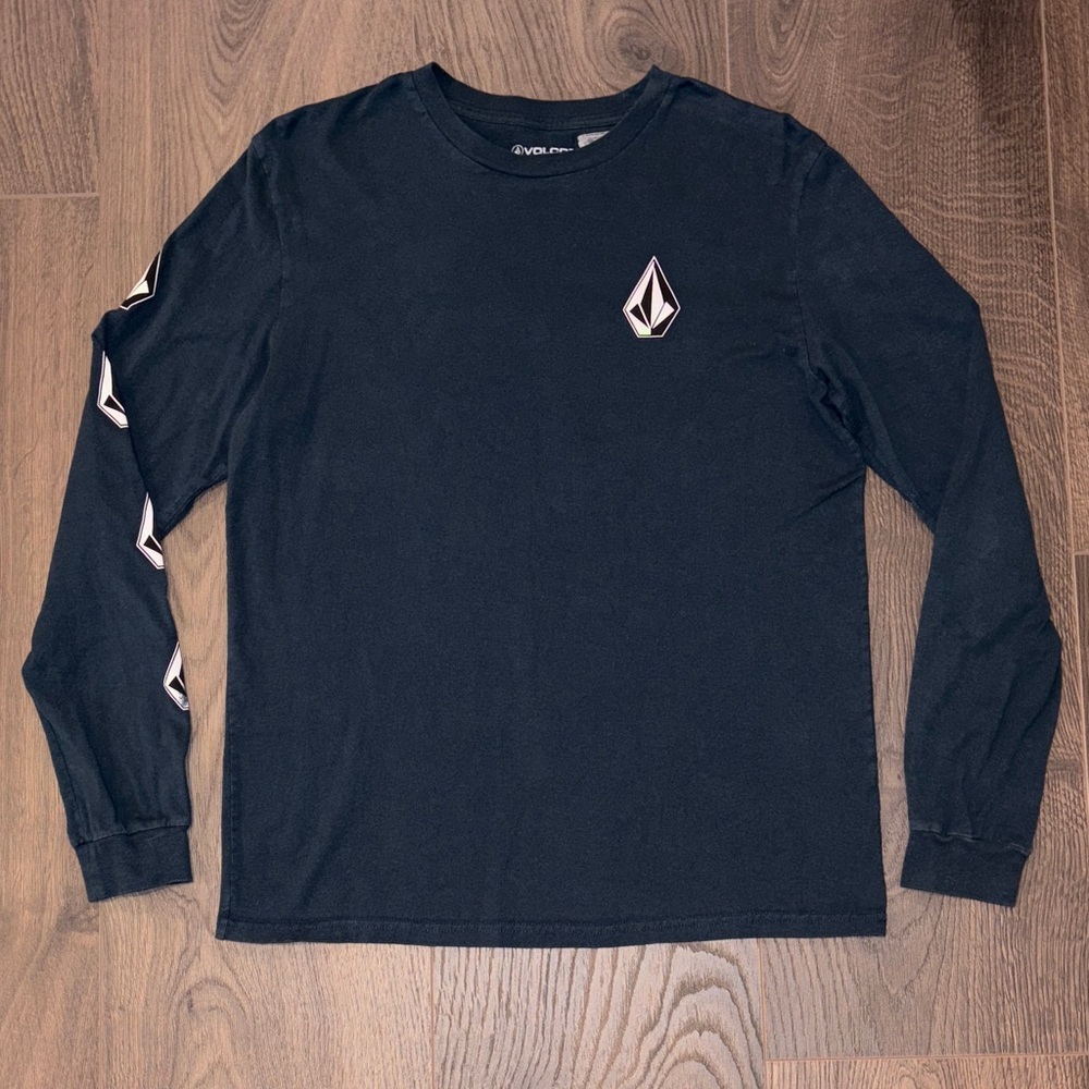 Volcom Stone Logo Long Sleeve T-Shirt Navy Men’s Medium